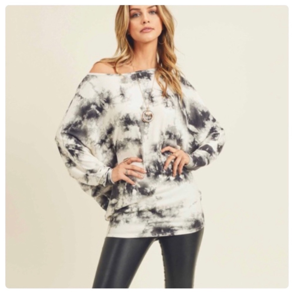 Soft Dolman Sleeve Tie Dye Women's Top - Picture 1 of 6